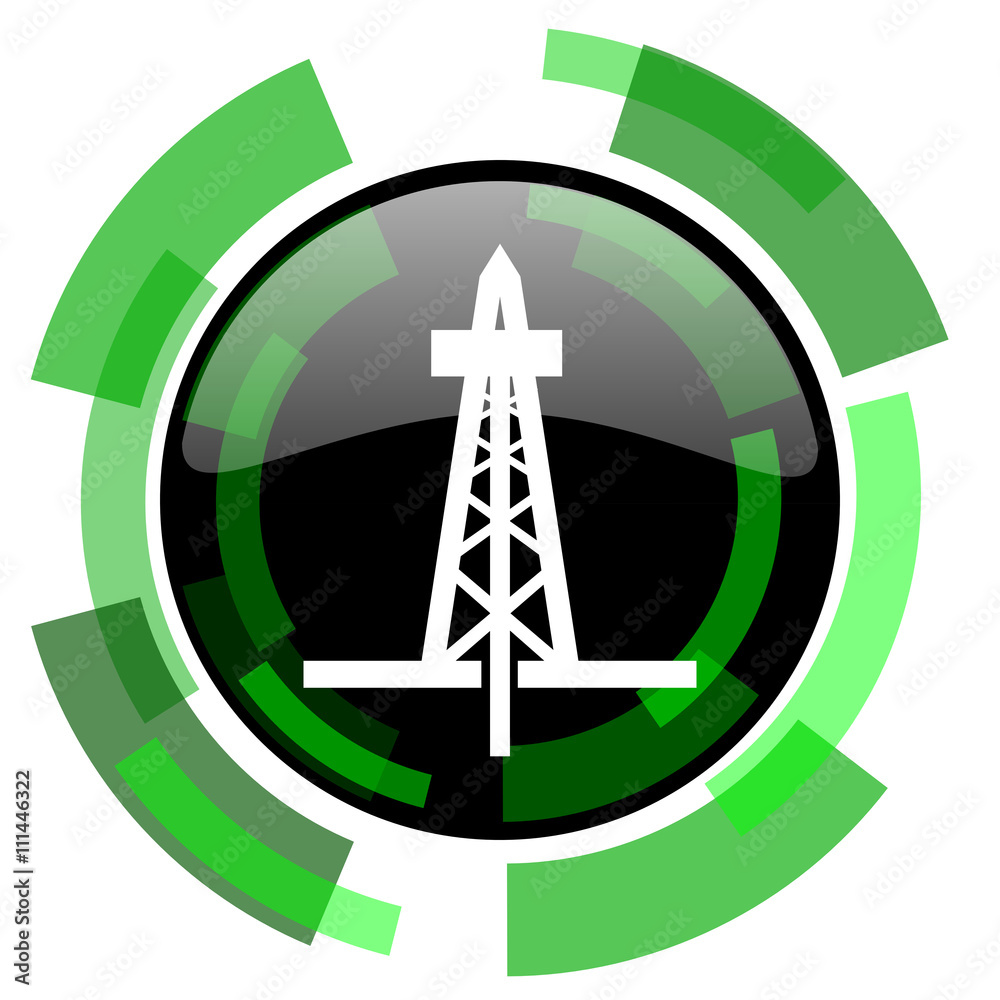 drilling icon, green modern design isolated button, web and mobile app design illustration