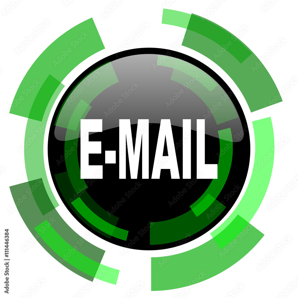 email icon, green modern design isolated button, web and mobile app design illustration email icon, green modern design isolated button, web and mobile app design illustration