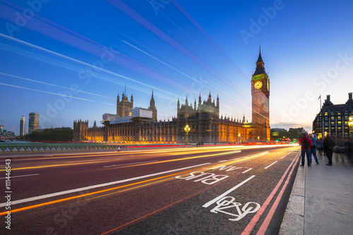 Big Ben and Palace of Westminster in London at night  UK