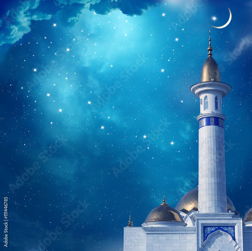 Canvas Print Ramadan Kareem background with mosque