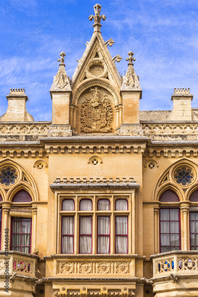 Malta, Valletta facade with blue sky