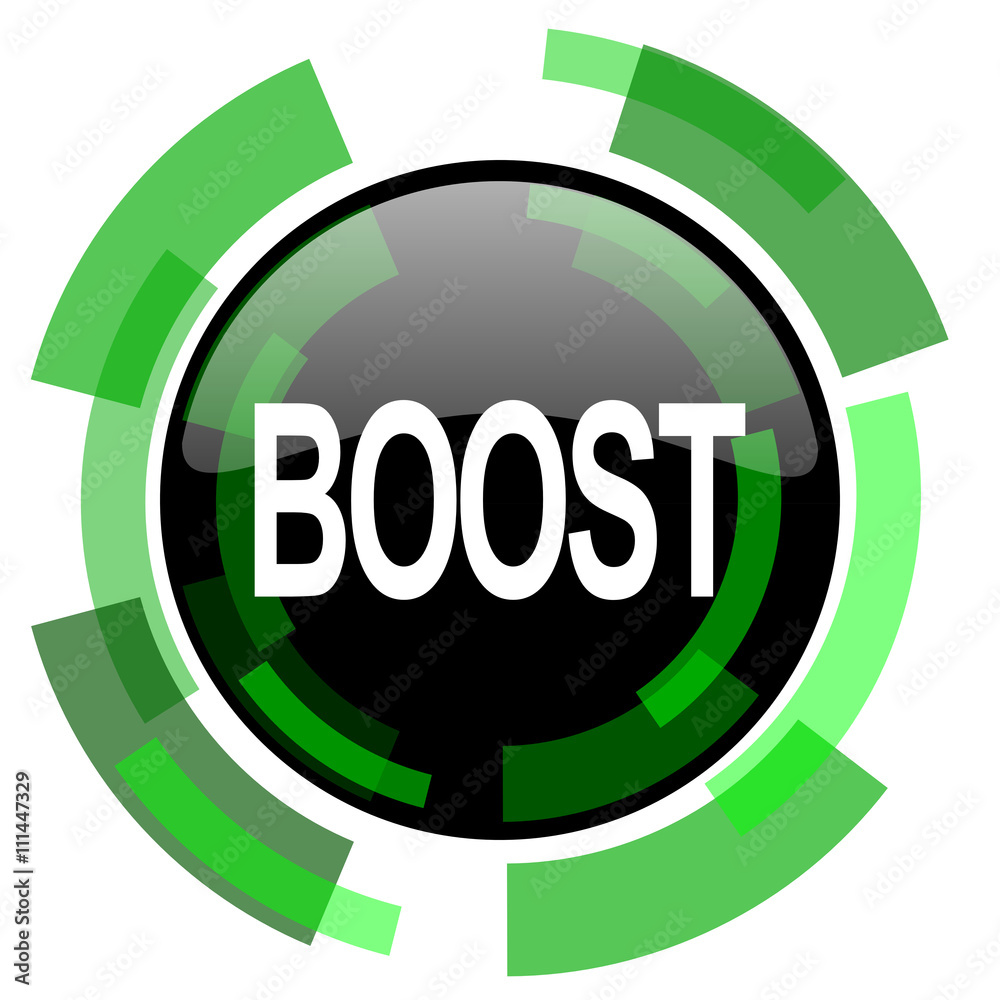 boost icon, green modern design isolated button, web and mobile app design illustration boost icon, green modern design isolated button, web and mobile app design illustration
