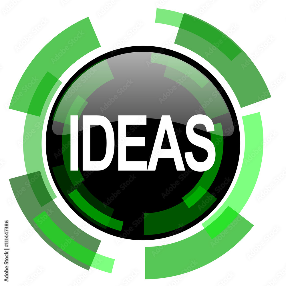 ideas icon, green modern design isolated button, web and mobile app design illustration