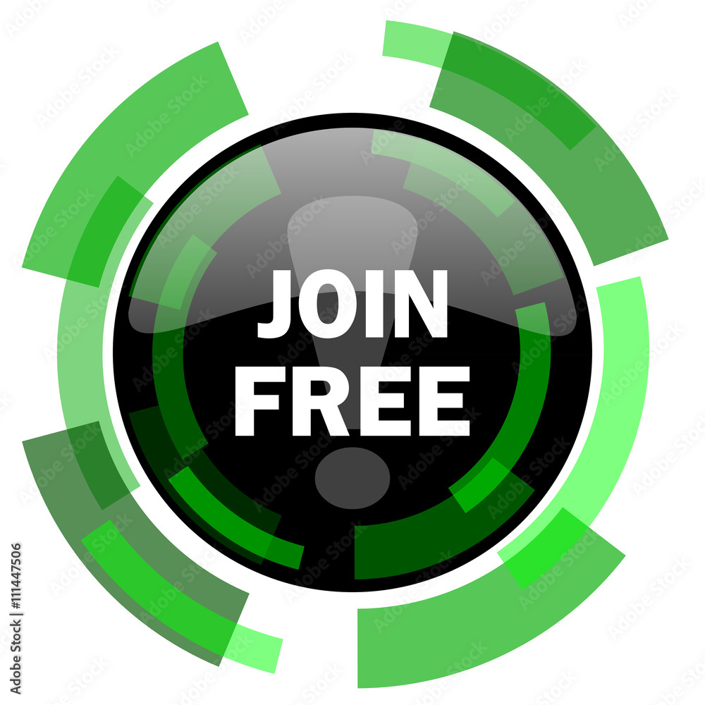 join free icon, green modern design isolated button, web and mobile app design illustration join free icon, green modern design isolated button, web and mobile app design illustration