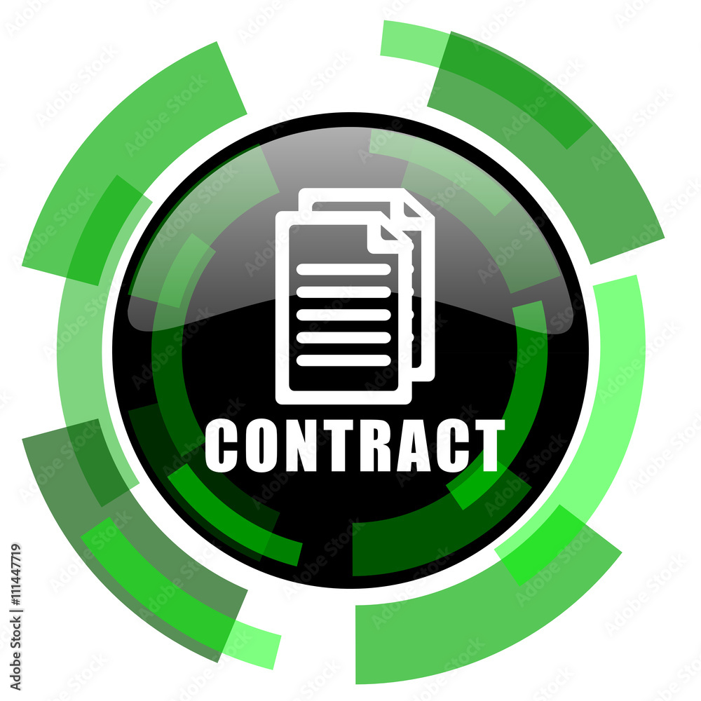 contract icon, green modern design isolated button, web and mobile app design illustration contract icon, green modern design isolated button, web and mobile app design illustration