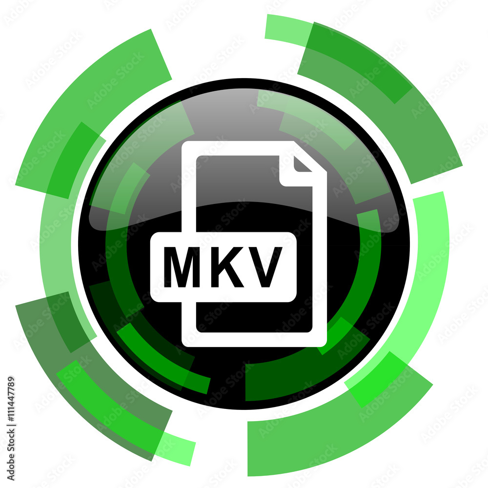 mkv file icon, green modern design isolated button, web and mobile app design illustration mkv file icon, green modern design isolated button, web and mobile app design illustration
