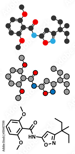 Isoxaben herbicide molecule. photo