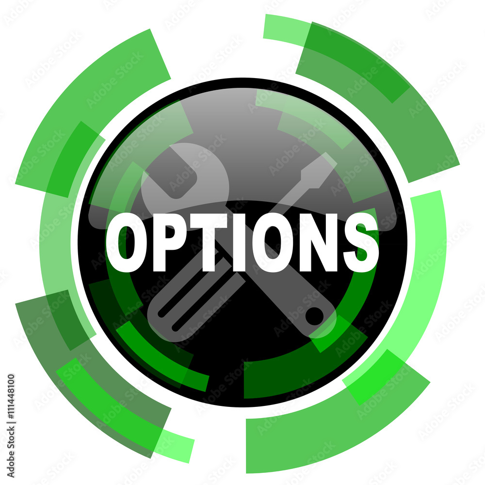options icon, green modern design isolated button, web and mobile app design illustration options icon, green modern design isolated button, web and mobile app design illustration