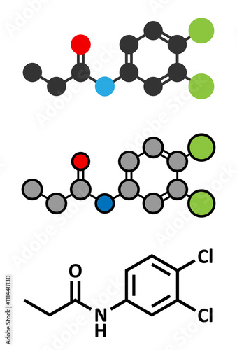 Propanil herbicide molecule.