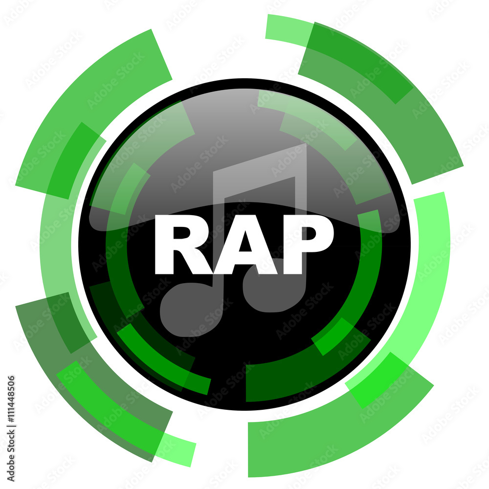 rap music icon, green modern design isolated button, web and mobile app design illustration rap music icon, green modern design isolated button, web and mobile app design illustration