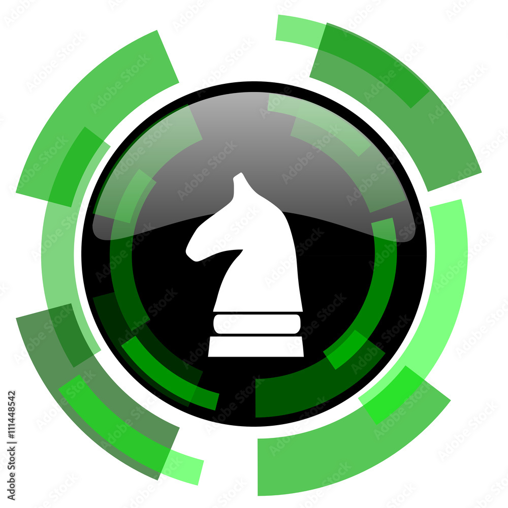 chess horse icon, green modern design isolated button, web and mobile app design illustration chess horse icon, green modern design isolated button, web and mobile app design illustration