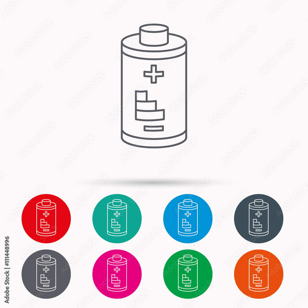 Battery icon. Electrical power sign. Battery icon. Electrical power sign.