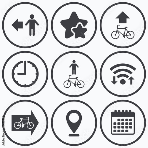 Pedestrian road icon. Bicycle path trail sign.