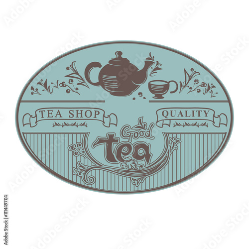 Template signboard tea shop.

