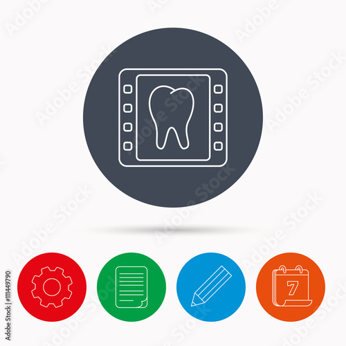 Dental x-ray icon. Orthodontic roentgen sign.