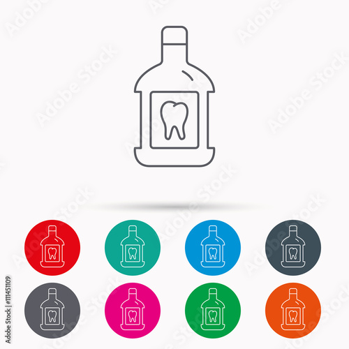 Mouthwash icon. Oral antibacterial liquid sign.
