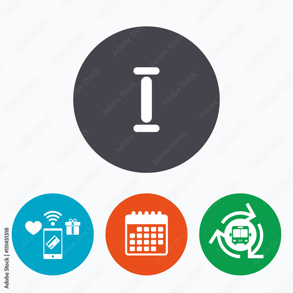 Roman numeral one icon. Roman number one sign. Roman numeral one icon. Roman number one sign.