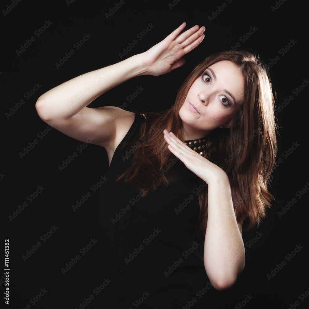 Obraz premium people concept - teenage girl making silly face