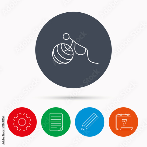 Gymnastic for pregnant icon. Pilates fitness.
