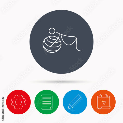 Gymnastic for pregnant icon. Pilates fitness.