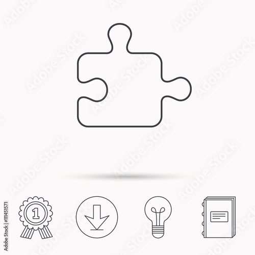 Puzzle icon. Jigsaw logical game sign.