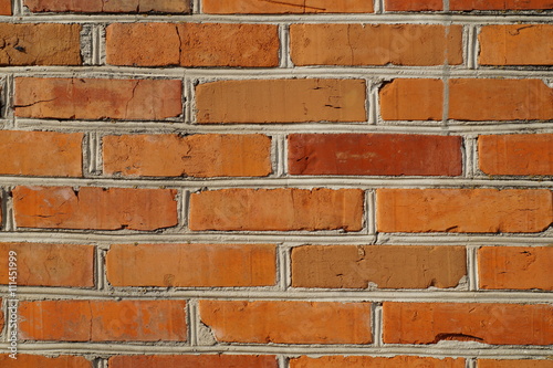 Czerwona cegła, mur z czerwonej cegły