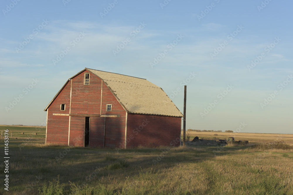 An Old Red Barn in North Dakota