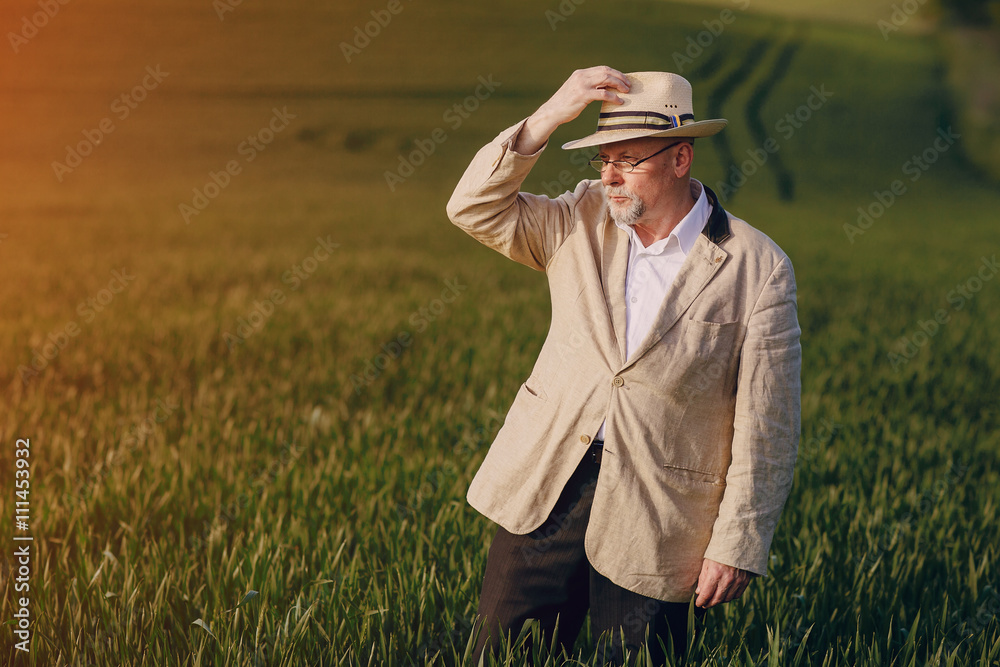 old man in field old man in field