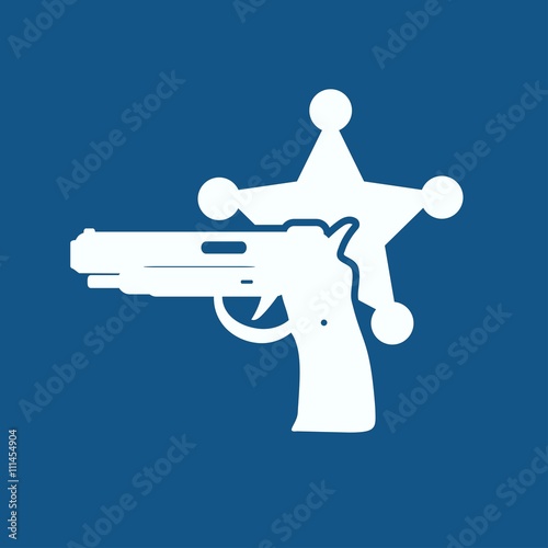 Vector illustration of isolated modern police icon.