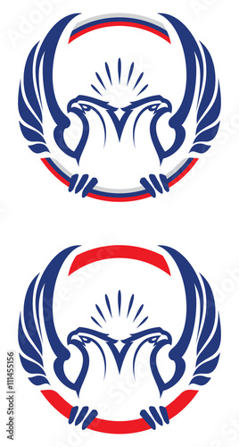 Two headed eagle design element