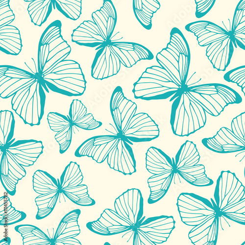 Seamless pattern with butterfliy ornament
