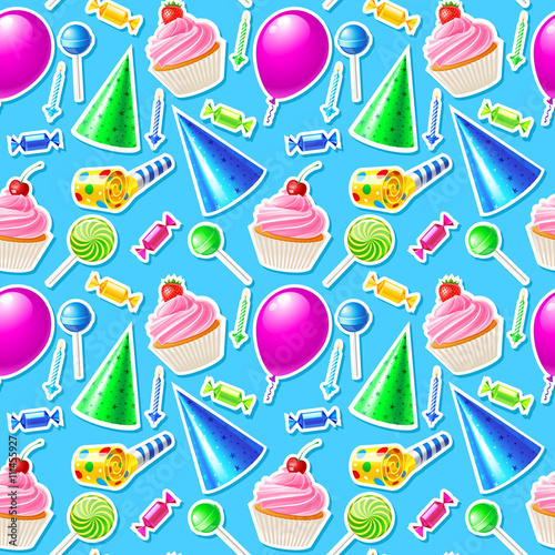 Happy Birthday seamless pattern. Vector