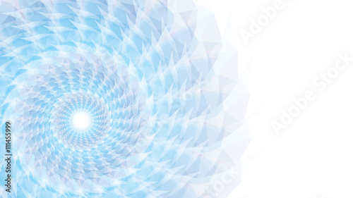 Fotografi Sophisticated style flower in a polygon on a wight background.