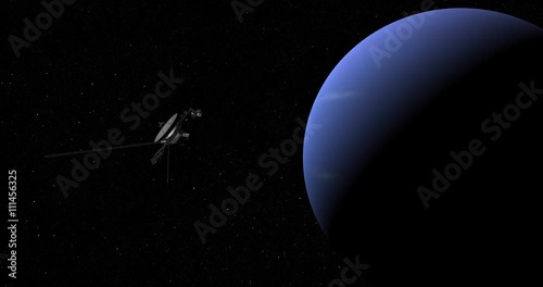 Voyager spacecraft making a close pass of Neptune. Data: NASA/JPL.