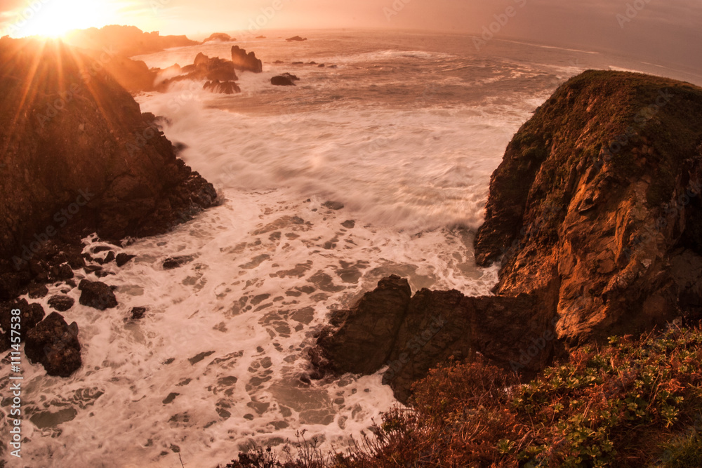 Sunrise and Northern California Coastline