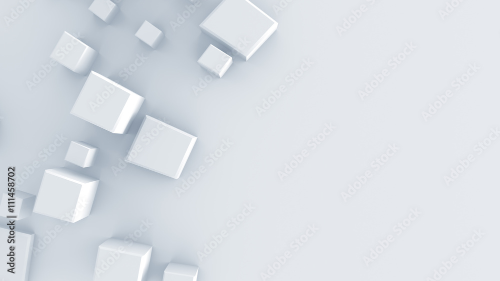 White geometric shape 3D render White geometric shape 3D render