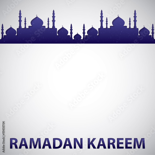 Mosque "Ramadan Kareem" (Generous Ramadan) card in vector format.