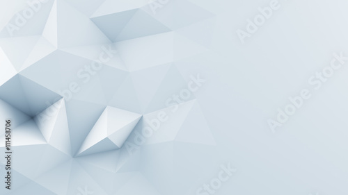 White polygonal shape 3D render