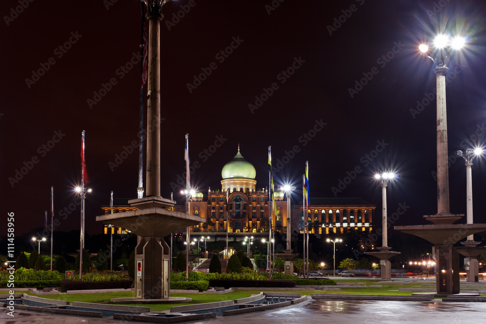 The House of the Prime Minister of Malaysia in Putrajaya, as seen by night 