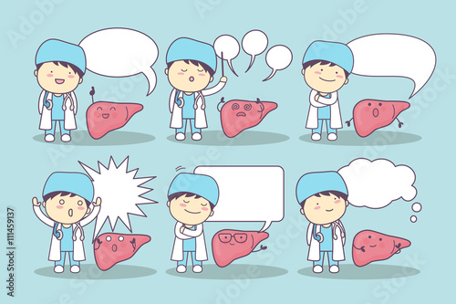 cartoon liver and doctor