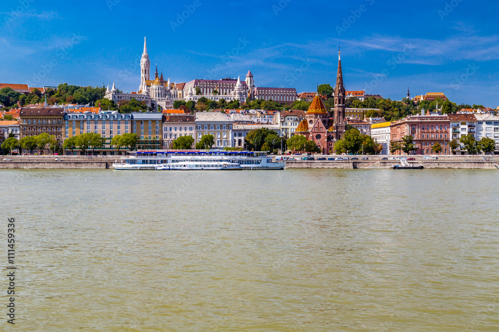 buildings of Budapest on Danube