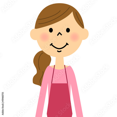 エプロンの女性