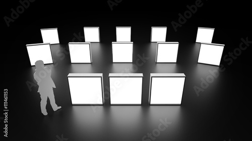 Lightbox On Black Background 3D rendering
