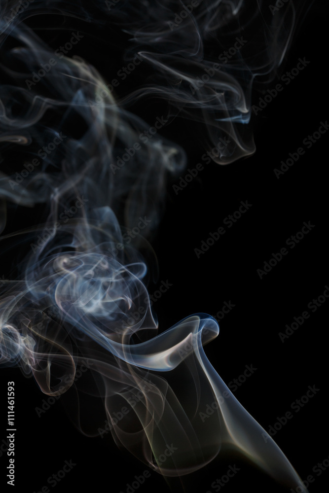 Abstract blue smoke from aromatic sticks. Abstract blue smoke from aromatic sticks.