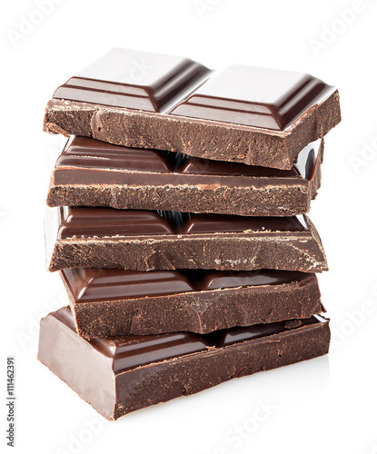 Chocolate bars isolated on white background.