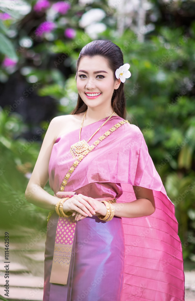 Beautiful Thai girl in Thai traditional costume Beautiful Thai girl in Thai traditional costume