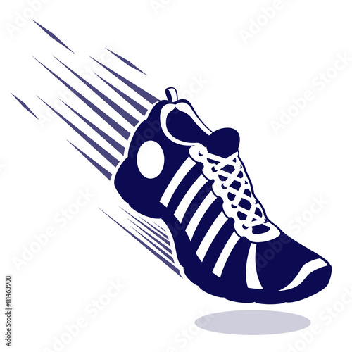 Trainer or sneaker with motion lines