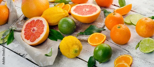 Obraz  z motywem Fresh citrus fruits