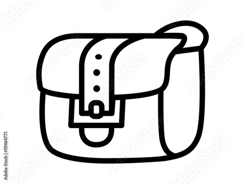 Satchel inventory messenger bag line art icon for apps and websites
