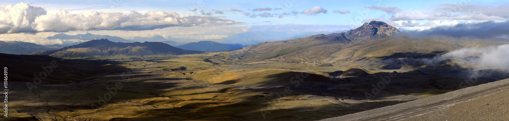 Fototapeta premium Andes. El Boliche Valley with a volcano Sincholagua